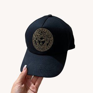 VERSACE MENS Medusa Studs Cap ICAP004 A236101 A4007 BLACK size 58cm